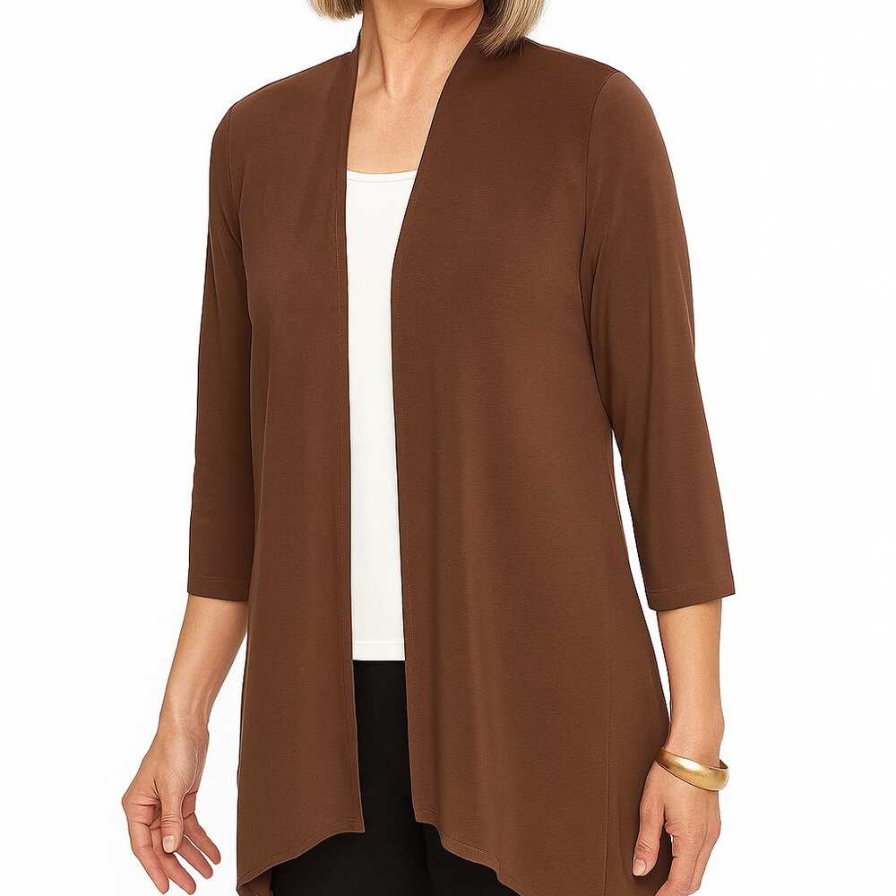 Chico's Travelers Button Backet Jacket in Chestnut S